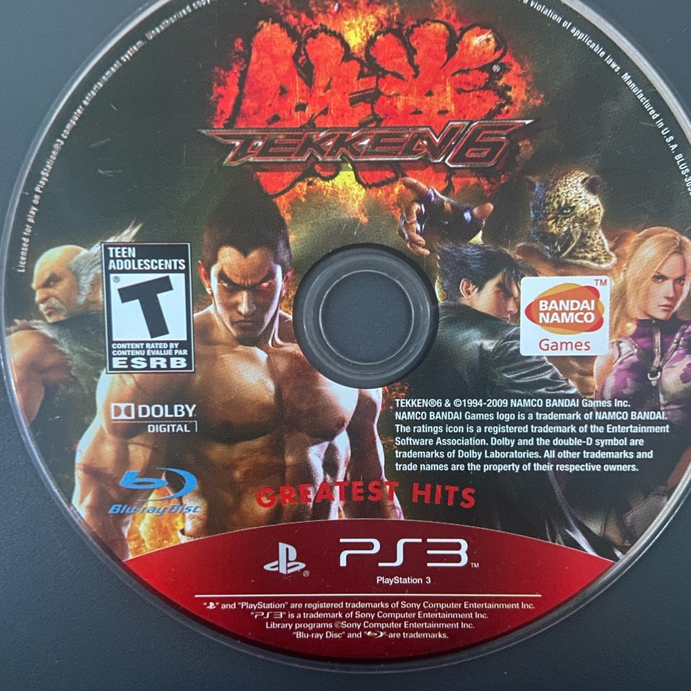 ☾.݁ᛪ༙ 3/$20 🕹️🎮 Tekken 6 Greatest Hits for PS3 - Tested + Loose Game